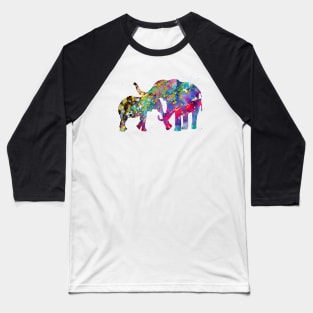 Mother and Daughter Elephants Hugging Baseball T-Shirt